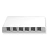 ICC SURFACE MOUNT BOX, ELITE, 6-PORT, WHITE Stock# IC108SB6WH