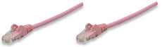 INTELLINET/Manhattan 392792 Network Cable, Cat6, UTP 10 ft. (3.0 m), Pink (20 Packs), Stock# 392792