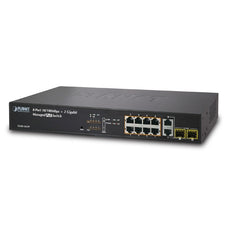 PLANET FGSD-1022P SNMP Managed 8-Port 802.3af PoE Fast Ethernet Switch + 2-Port Gigabit (200W), Stock# FGSD-1022P