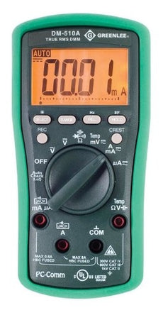 Greenlee DMM,TRMS,AC/DC,CAP,TEMP(DM-510A) ~ Cat #: DM-510A