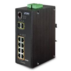 PLANET IGS-10020PT IP30 SNMP 8-Port Gigabit POE(Af) Switch + 2-Port Gigabit SFP Industrial Switch (-40 to 75 C), Stock# IGS-10020PT