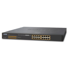 PLANET GSW-1600HP 19" 16-Port 10/100/1000 unmanaged Gigabit Ethernet 802.3at POE+ Switch (220W), Stock# GSW-1600HP