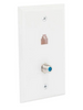 Oversized Wall Plate w/ integrated CAT6(top) & Coax(bottom) - Gloss Finish Part#125-1288-WT