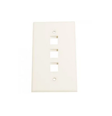 3 Port Wall Plate Kit w/ 2xBlank Keystones- Ivory Part# 125-1517-IV