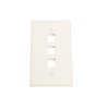 3 Port Wall Plate Kit w/ 2xBlank Keystones- Ivory Part# 125-1517-IV