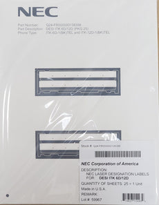 NEC DESI label ITK-6D & ITK-12D (PKG 25), Part# Q24-FR000000138398